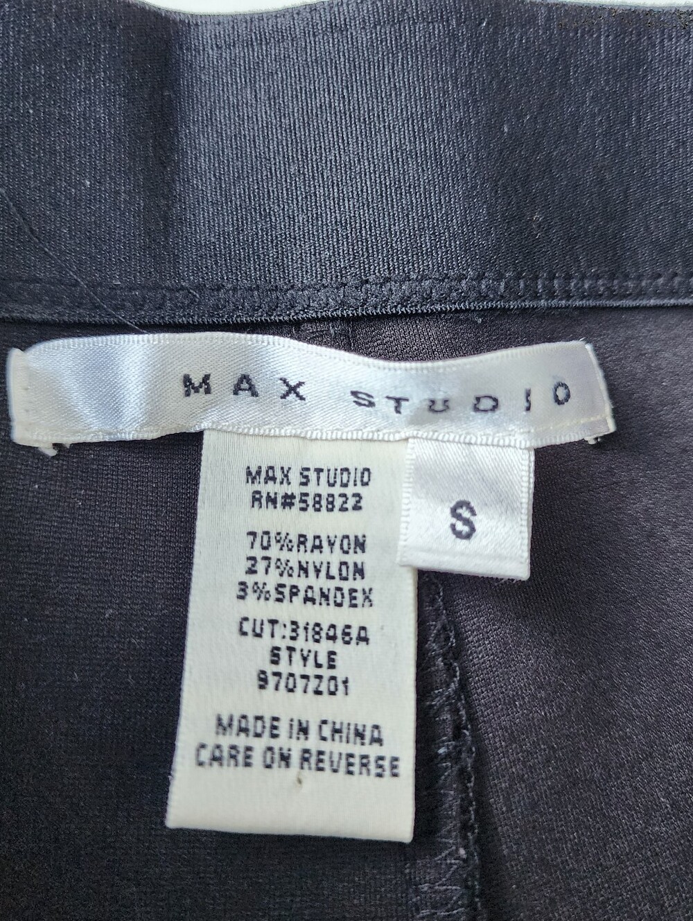 Max Studio Women Leggings Pants Black Elastic Waist Skinny Pull On Rayon Nylon S - Picture 2 of 10